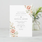 Invitation Modèle d'invitation de douche de mariée florale ro (Debout devant)