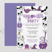 Invitation Modèle d'invitation de fête d'Halloween modifiable (Devant / Derrière)