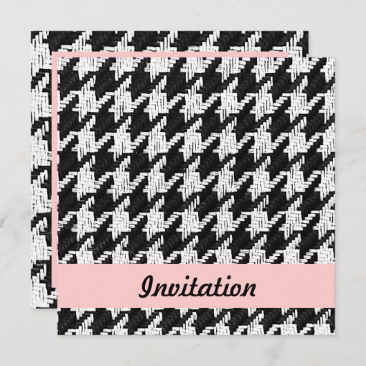 Invitation modèle d'invitation de Houndstooth (Devant / Derrière)