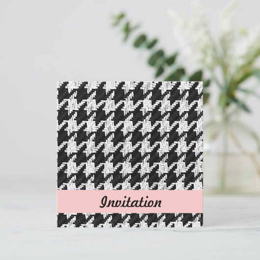 Invitation modèle d'invitation de Houndstooth (Debout devant)