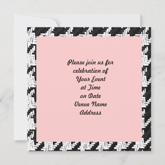 Invitation modèle d'invitation de Houndstooth (Dos)