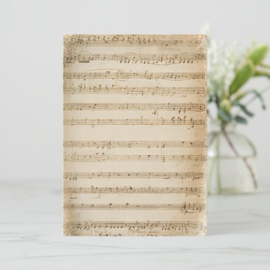 Invitation Modèle d'invitation de la feuille de musique vinta (Debout devant)