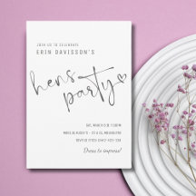 Modèle d'invitation de la soirée des poules simple