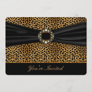 Invitation Modèle d'invitation de Leopard Black All Occasion