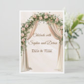 Invitation Modèle d'invitation de mariage à arche florale élé (Debout devant)