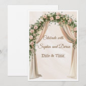 Invitation Modèle d'invitation de mariage à arche florale élé (Devant / Derrière)