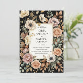 Invitation Modèle d'invitation de mariage à la floraison somb (Debout devant)