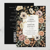 Invitation Modèle d'invitation de mariage à la floraison somb (Devant / Derrière)