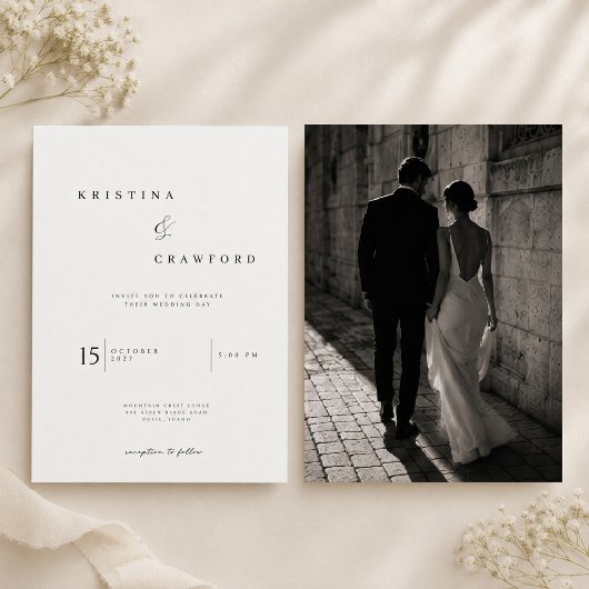 Invitation Modèle d'invitation de mariage à l'esperluette élé