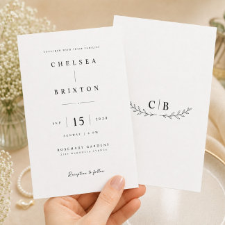 Invitation Modèle d'invitation de mariage à monogramme élégan