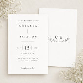 Invitation Modèle d'invitation de mariage à monogramme élégan