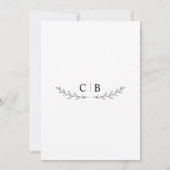 Invitation Modèle d'invitation de mariage à monogramme élégan (Dos)