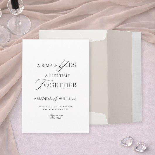 Invitation Modèle d'invitation de mariage à typographie minim