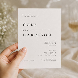 Invitation Modèle d'invitation de mariage à typographie moder