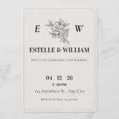 Invitation Modèle d'invitation de mariage Art Déco (Devant)