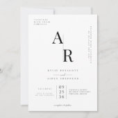 Invitation Modèle d'invitation de mariage au monogramme de lu (Devant)