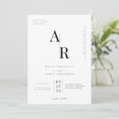 Invitation Modèle d'invitation de mariage au monogramme de lu (Debout devant)