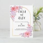 Invitation Modèle d'invitation de mariage aux fleurs sauvages (Debout devant)