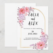 Invitation Modèle d'invitation de mariage aux fleurs sauvages (Devant / Derrière)