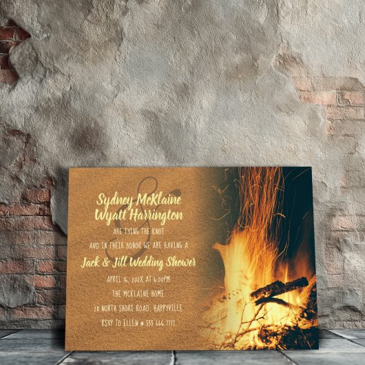 Invitation Modèle d'invitation de mariage avec feu de joie