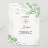 Invitation Modèle d'invitation de mariage avec verdure (Devant / Derrière)