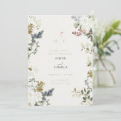 Invitation Modèle d'invitation de mariage botanique à fleurs (Debout devant)