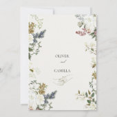 Invitation Modèle d'invitation de mariage botanique à fleurs (Dos)