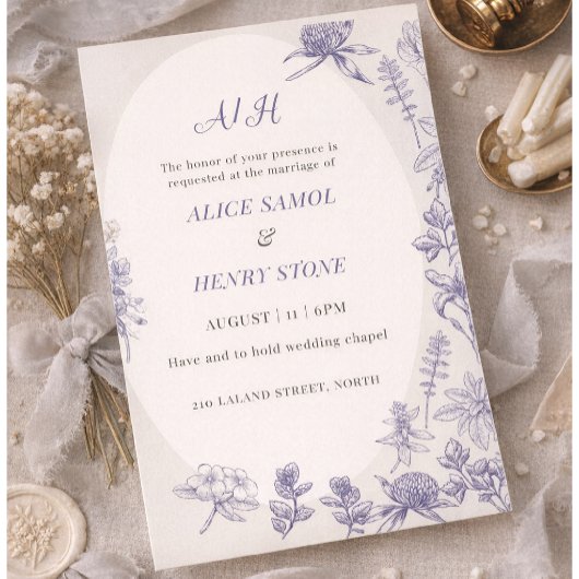 Invitation Modèle d'invitation de mariage botanique élégant