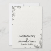 Invitation Modèle d'invitation de mariage botanique minimalis (Dos)