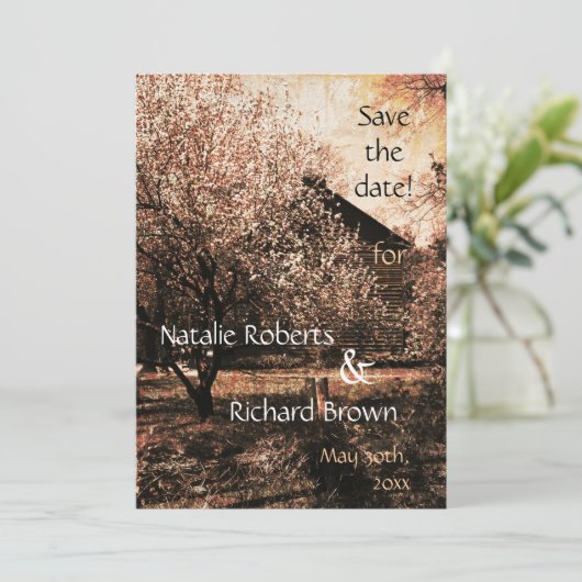 Invitation Modèle d'invitation de mariage champêtre (Debout devant)