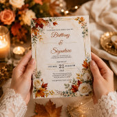 Invitation Modèle d'invitation de mariage d'automne de luxe