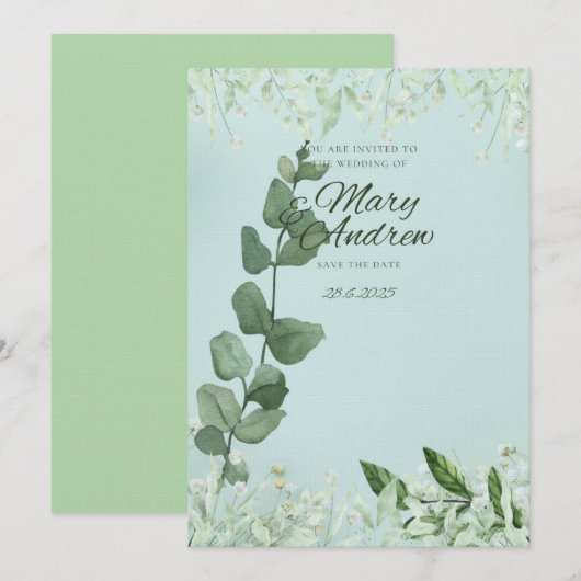 Invitation “Modèle d'invitation de mariage de luxe” (Devant / Derrière)