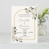 Invitation Modèle d'invitation de mariage de luxe élégant | E (Debout devant)