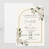 Invitation Modèle d'invitation de mariage de luxe élégant | E (Devant / Derrière)