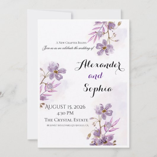 Invitation Modèle d'invitation de mariage de luxe | Or élégan (Devant)