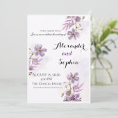 Invitation Modèle d'invitation de mariage de luxe | Or élégan (Debout devant)