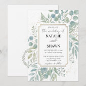 Invitation Modèle d'invitation de mariage Elegant Greenery (Devant / Derrière)