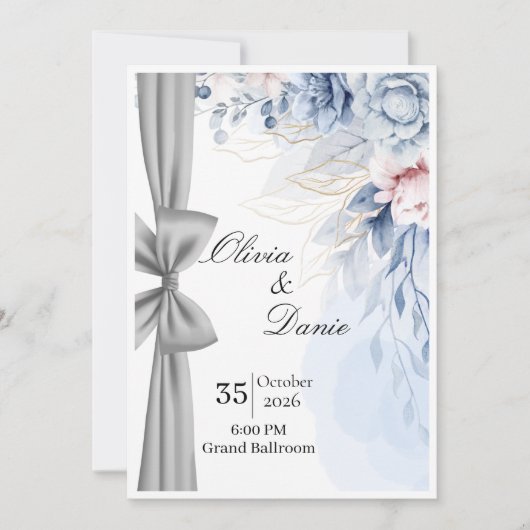 Invitation Modèle d'invitation de mariage élégant | Minimalis (Devant)