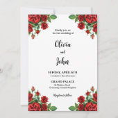 Invitation Modèle d'invitation de mariage Fleur de rose, impr (Devant)