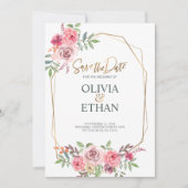 Invitation Modèle d'invitation de mariage floral avec cadre g (Devant)