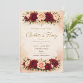 Invitation Modèle d'invitation de mariage floral de luxe (Debout devant)