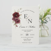 Invitation Modèle d'invitation de mariage floral minimal (Debout devant)