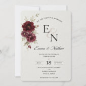 Invitation Modèle d'invitation de mariage floral minimal (Devant)