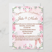 Modèle d'invitation de mariage floral romantique