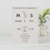 Invitation Modèle d'invitation de mariage minimaliste (Debout devant)