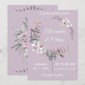 Invitation Modèle d'invitation de mariage - Modifiable et imp (Devant / Derrière)
