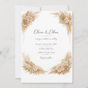 Invitation Modèle d'invitation de mariage noir et or Luxur