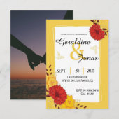Invitation Modèle d'invitation de mariage Or Rouge (Devant / Derrière)