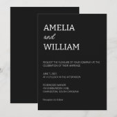 Invitation Modèle d'invitation de mariage personnalisé minima (Devant / Derrière)