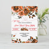Invitation Modèle d'invitation de mariage Rose Crémeuse | Imp (Debout devant)